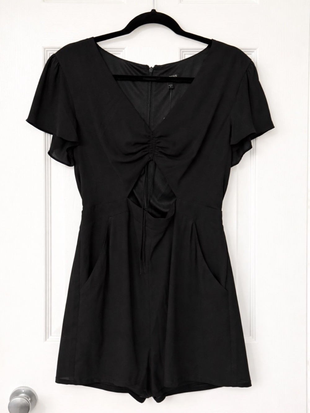 Express Black Cutout Wide Leg Jumpsuit NWT Size 12
